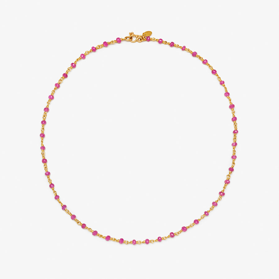 Isabella "Classic" Faceted Ruby Necklace in 22K Nectar Gold- 18'' Reinstein Ross Goldsmiths
