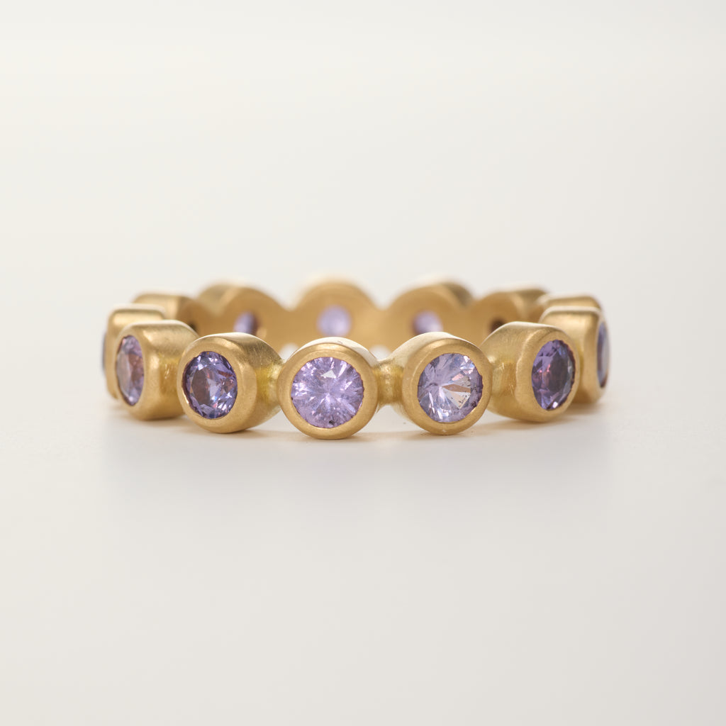 Meadow Purple Sapphire Band in 20K Peach Gold Reinstein Ross Goldsmiths