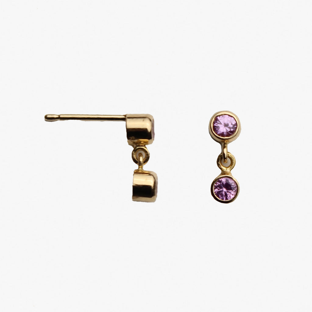 Meadow Double Pink Earrings in 20K Peach Gold Reinstein Ross Goldsmiths