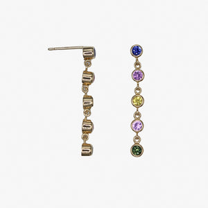 Meadow Rivière Multi Sapphire Earrings in 20K Peach Gold Reinstein Ross Goldsmiths