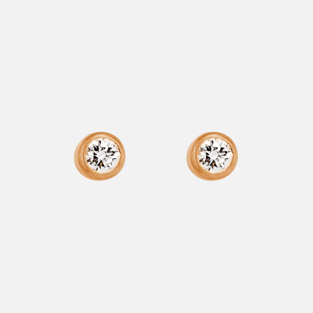 Meadow Diamond Studs in 22K Apricot Gold Reinstein Ross Goldsmiths