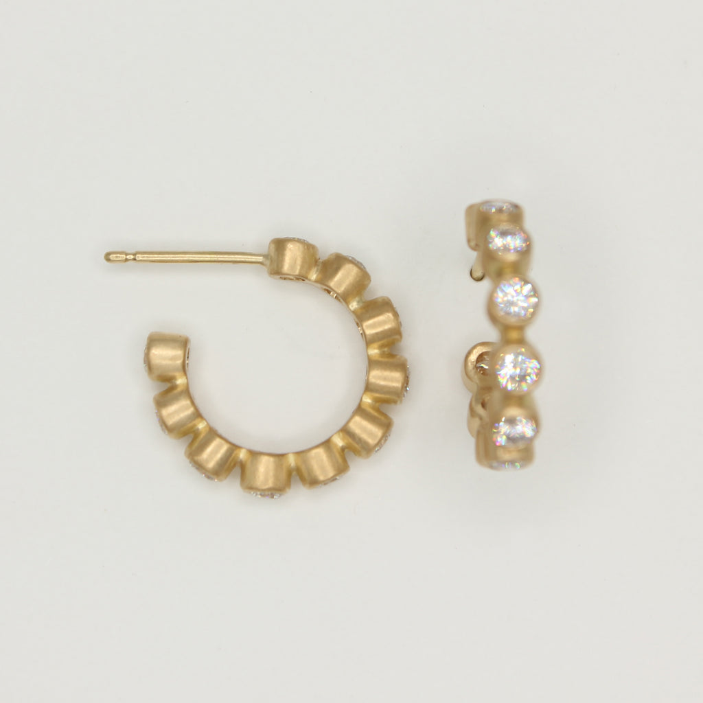Meadow Large Diamond Hoops in 20K Peach Gold