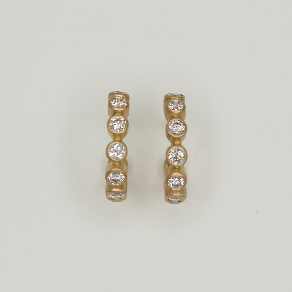 Meadow Large Diamond Hoops in 20K Peach Gold