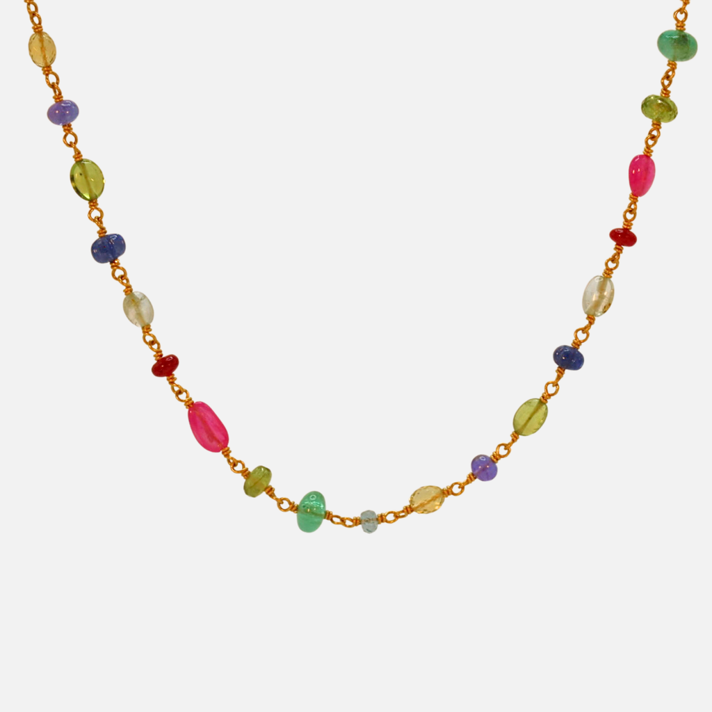 Isabella "Treasure Chest" Necklace in 20K Peach Gold- 18"