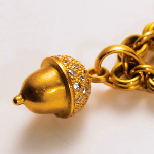 Sonoma Acorn Medium Diamond Pendant in 20K Peach Gold Reinstein Ross Goldsmiths