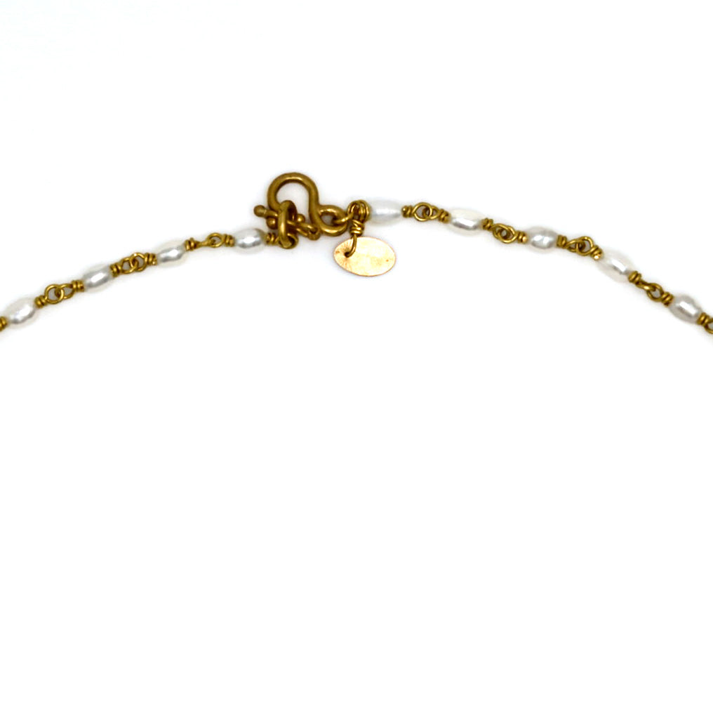 Isabella "Classic" Necklace with White Freshwater Pearls 18''