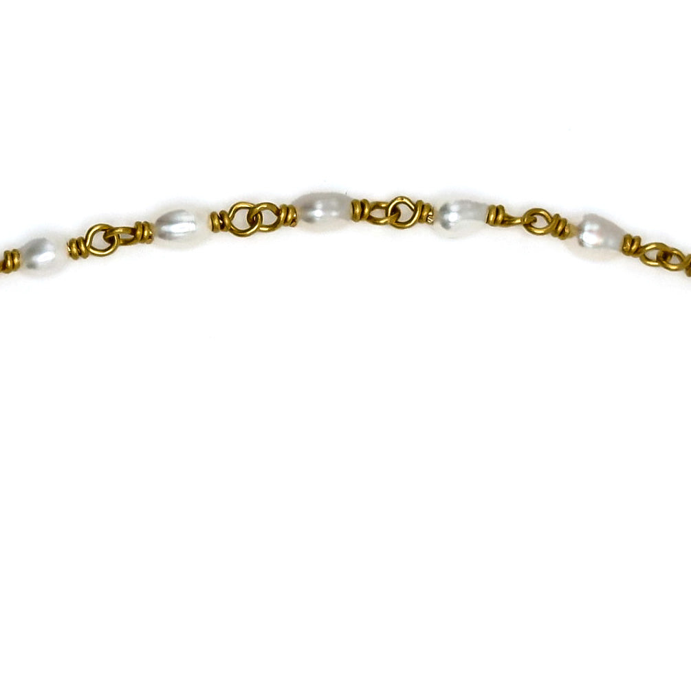 Isabella "Classic" Necklace with White Freshwater Pearls 18''