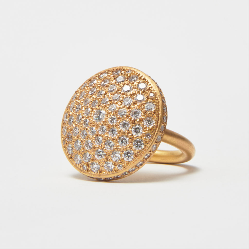 Diamond Match™ Pave Dome Large Ring in 20K Peach Gold Reinstein Ross Goldsmiths