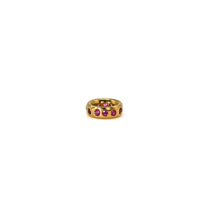 Sonoma Rondelle Pink Sapphire Pendant in 20K Peach Gold