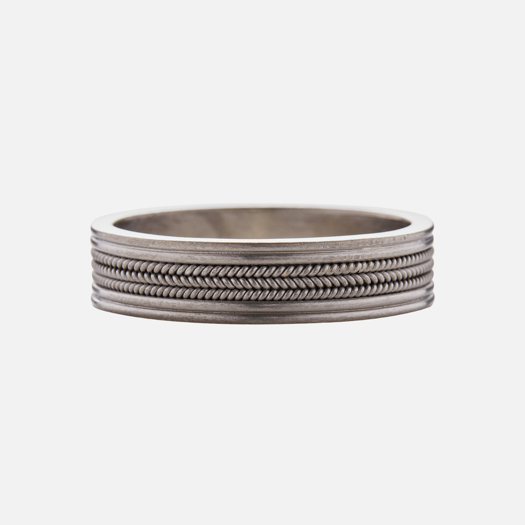 Regular Braid Three Row Band in 18K Alpine Gold- 5mm