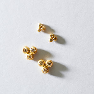 Tania Mini Granule Diamond Studs in 20K Peach Gold Reinstein Ross Goldsmiths