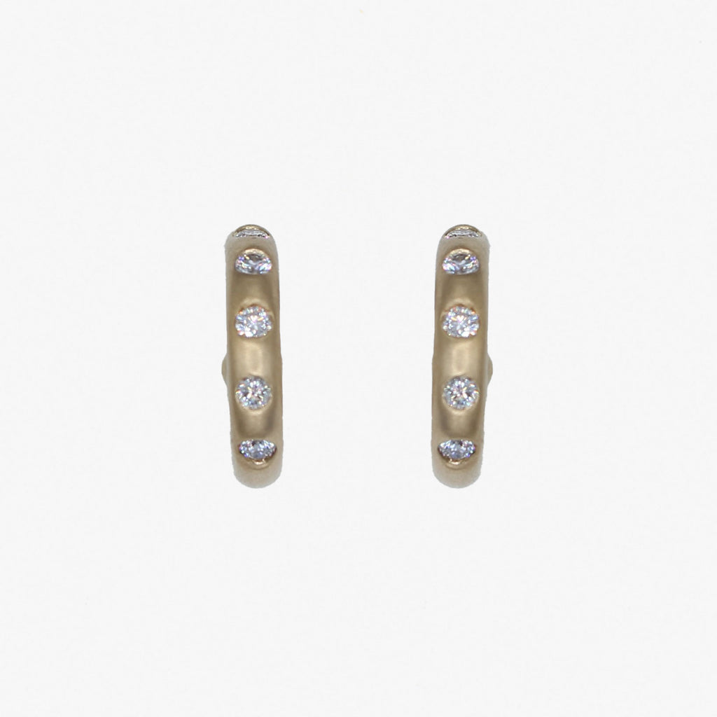 Ringstock Baby Diamond Hoops in 20K Peach Gold