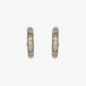 Ringstock Baby Diamond Hoops in 20K Peach Gold Reinstein Ross Goldsmiths