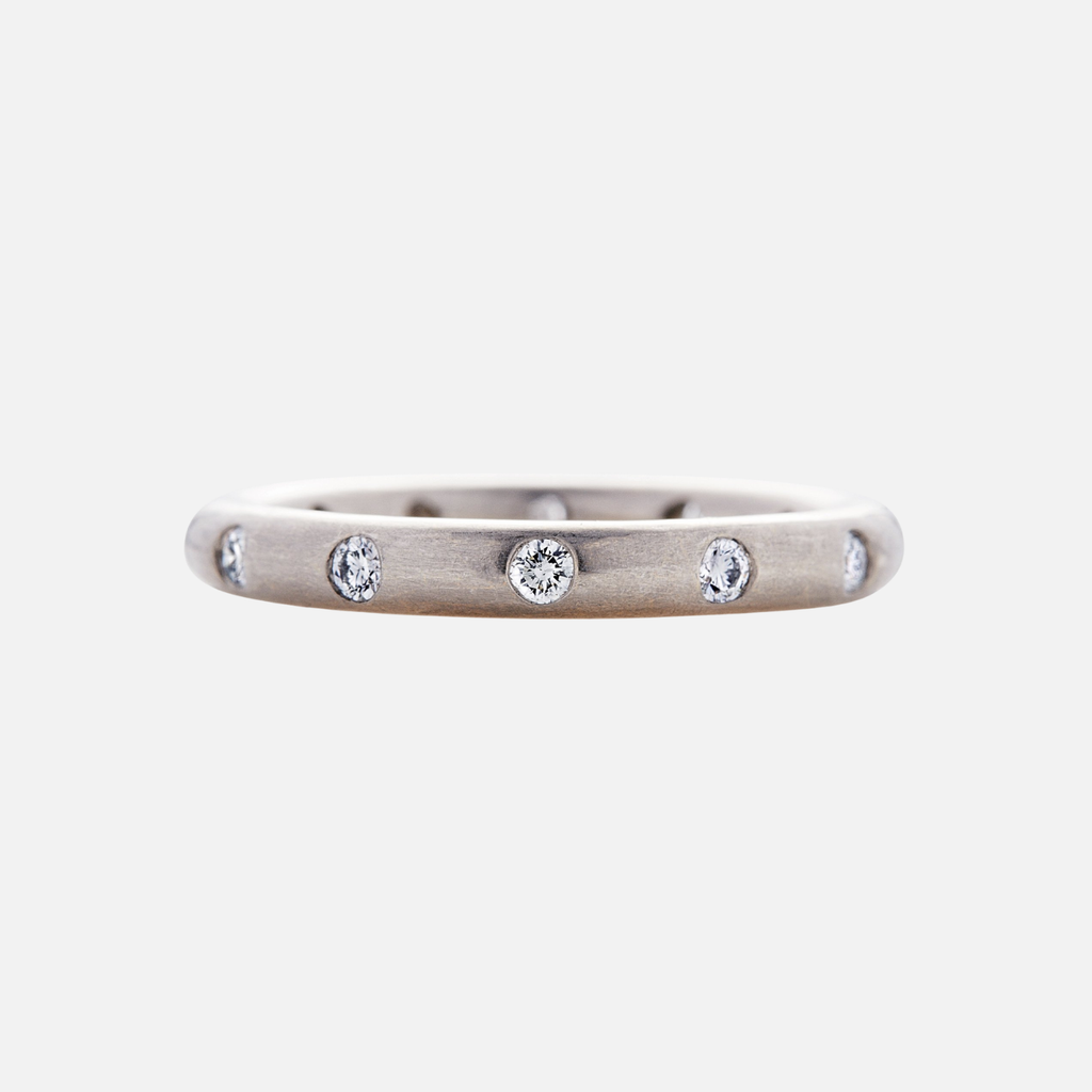 Round Evenly Spaced Diamond Band in 18K Alpine Gold- 3mm