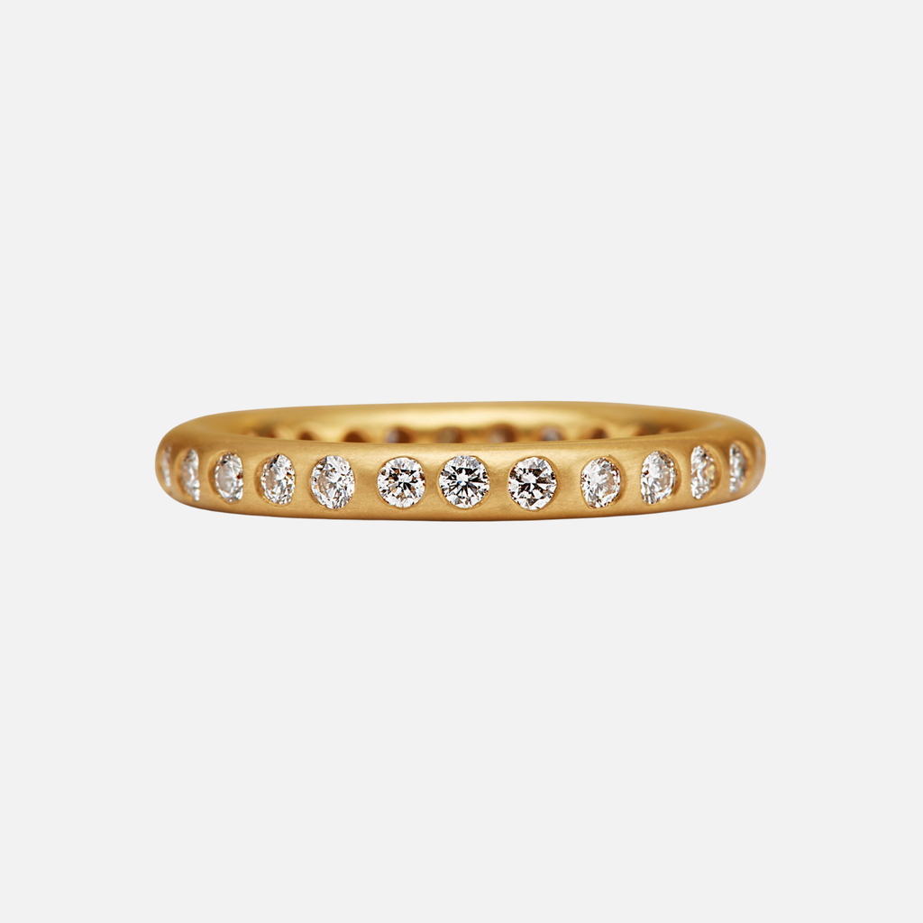 Round Diamond Band in 20K Peach Gold- 3mm Reinstein Ross Goldsmiths