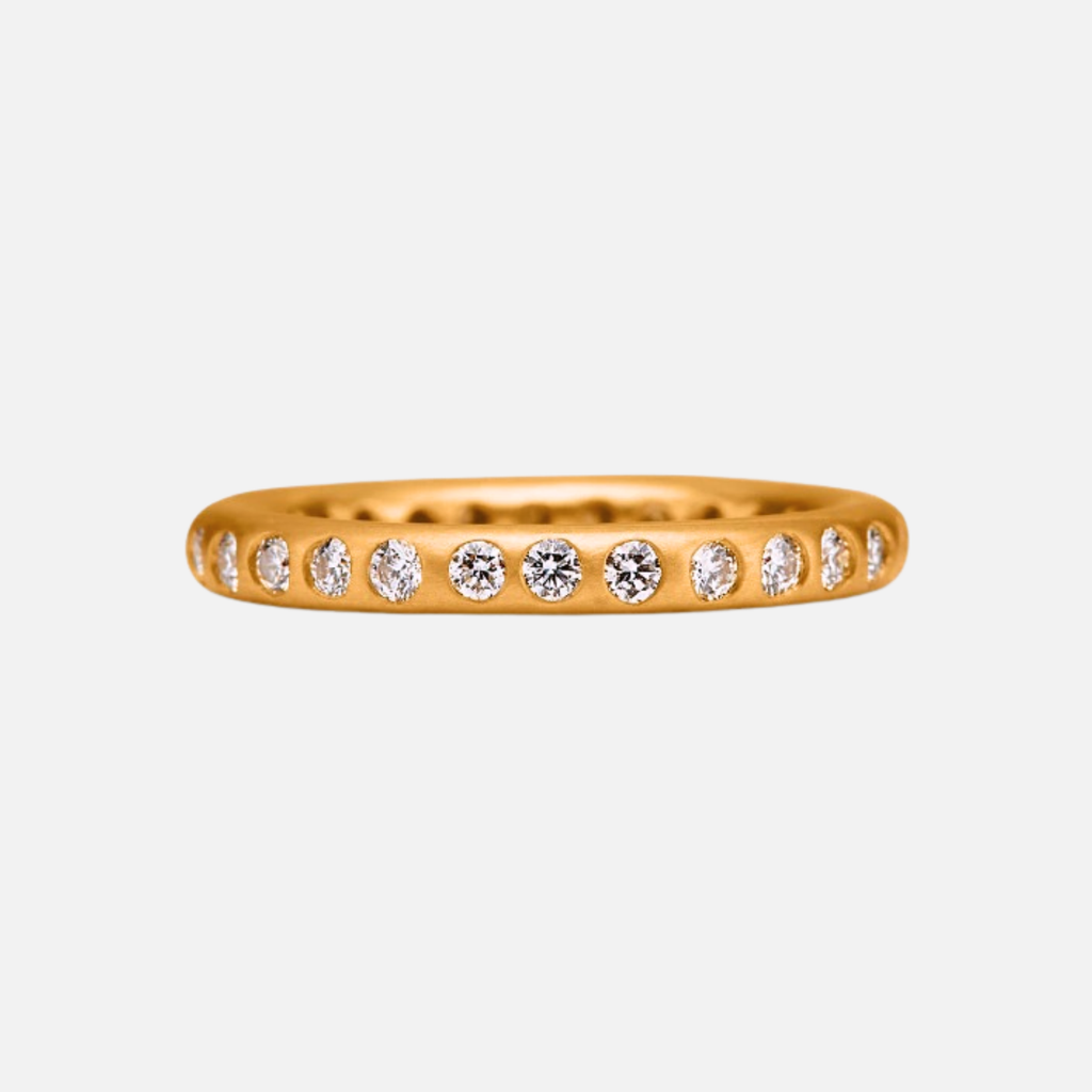 Round Diamond Band in 22K Apricot Gold- 3mm