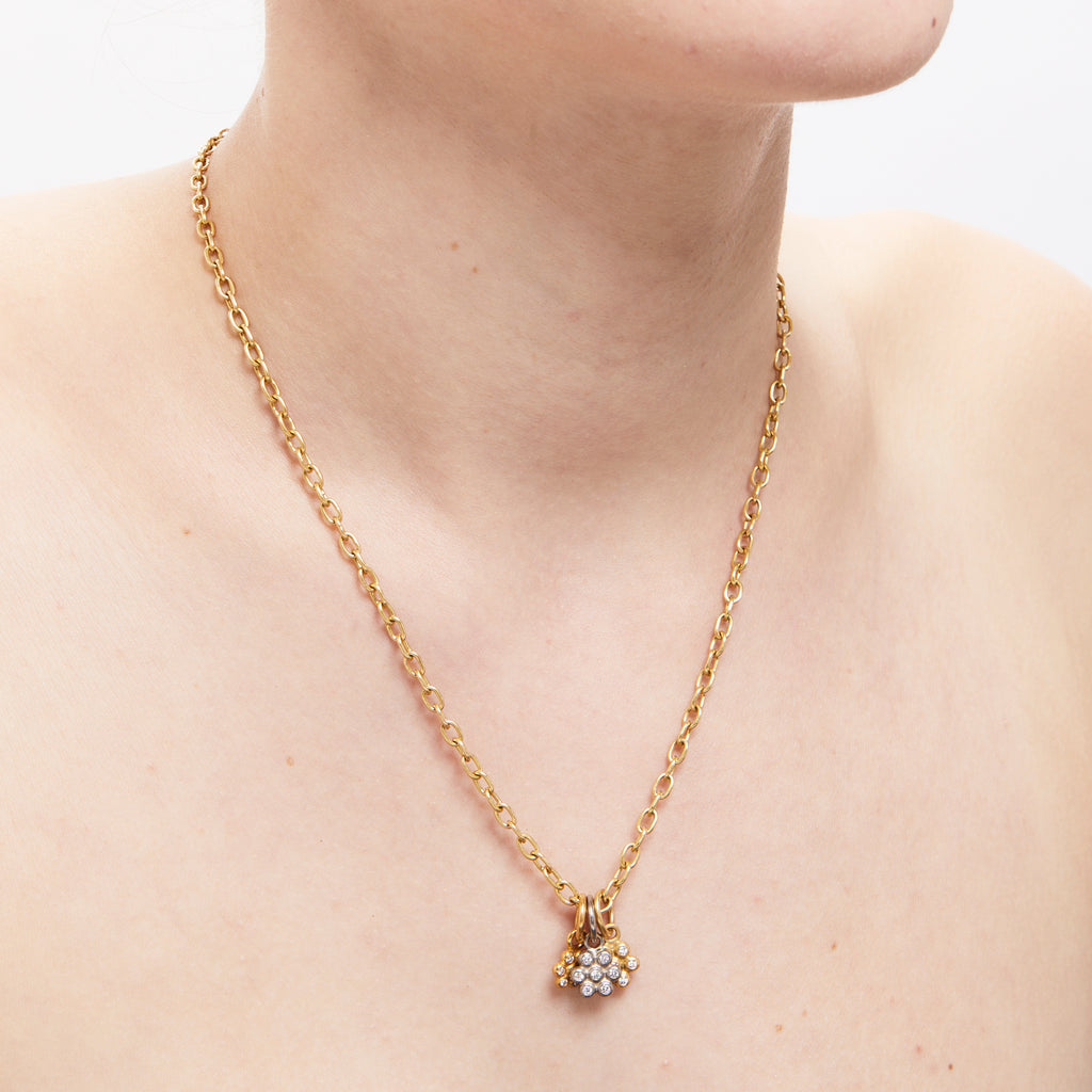 Snowdrop Large Diamond Pendant in 20K Peach Gold