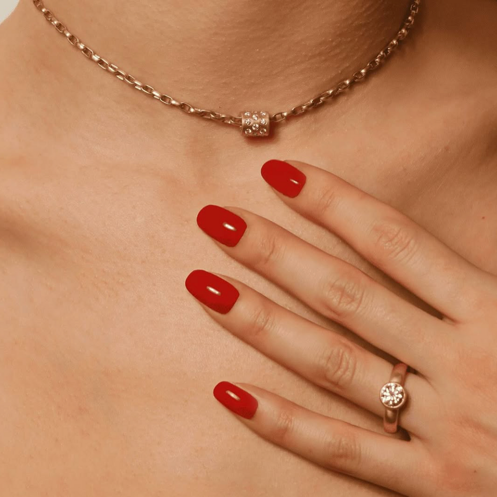 Yamuna Large Rondelle Diamond Pendant in 20K Peach Gold
