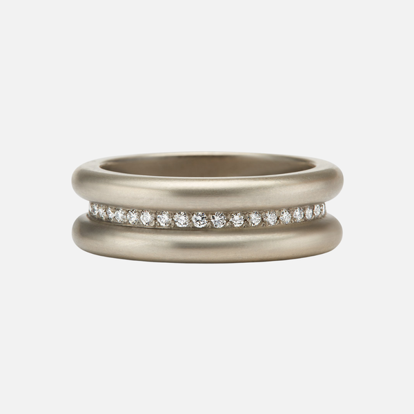 Shimmer Diamond Band in 18K Alpine Gold