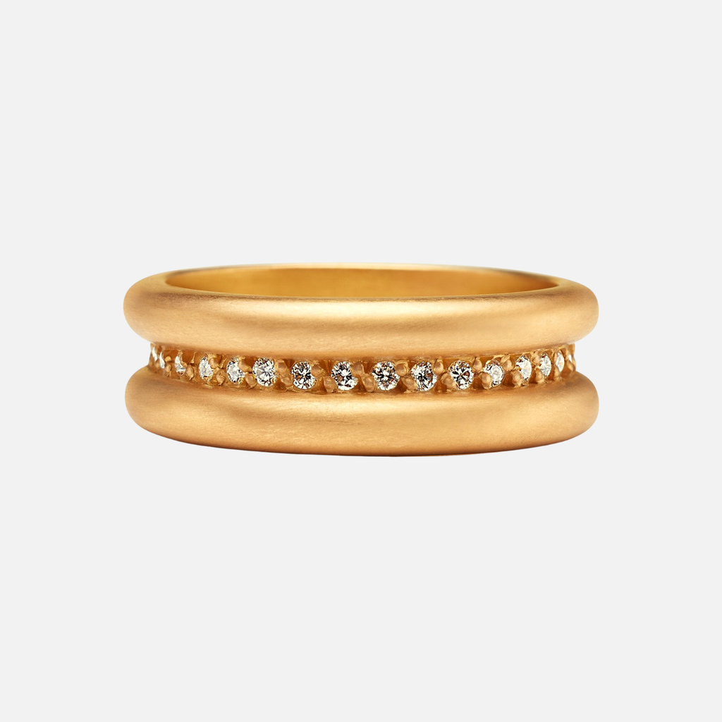 Shimmer Diamond Band in 20K Peach Gold