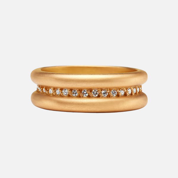 Shimmer Diamond Band in 22K Apricot Gold