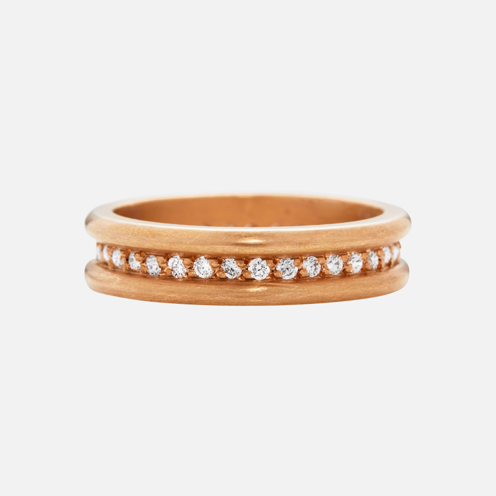 Shimmer Mini Diamond Band in 22K Apricot Gold