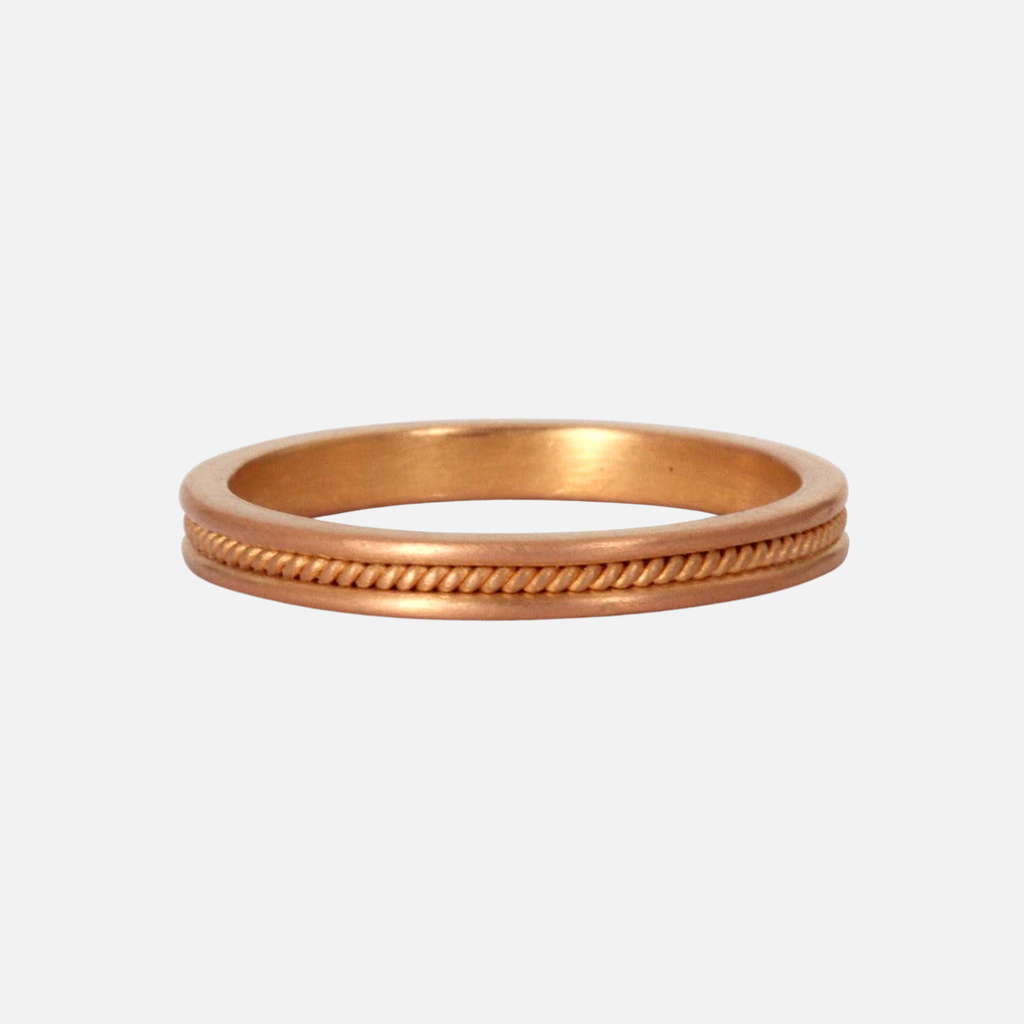 Single Braid Band in 22K Apricot Gold- 3mm Reinstein Ross Goldsmiths