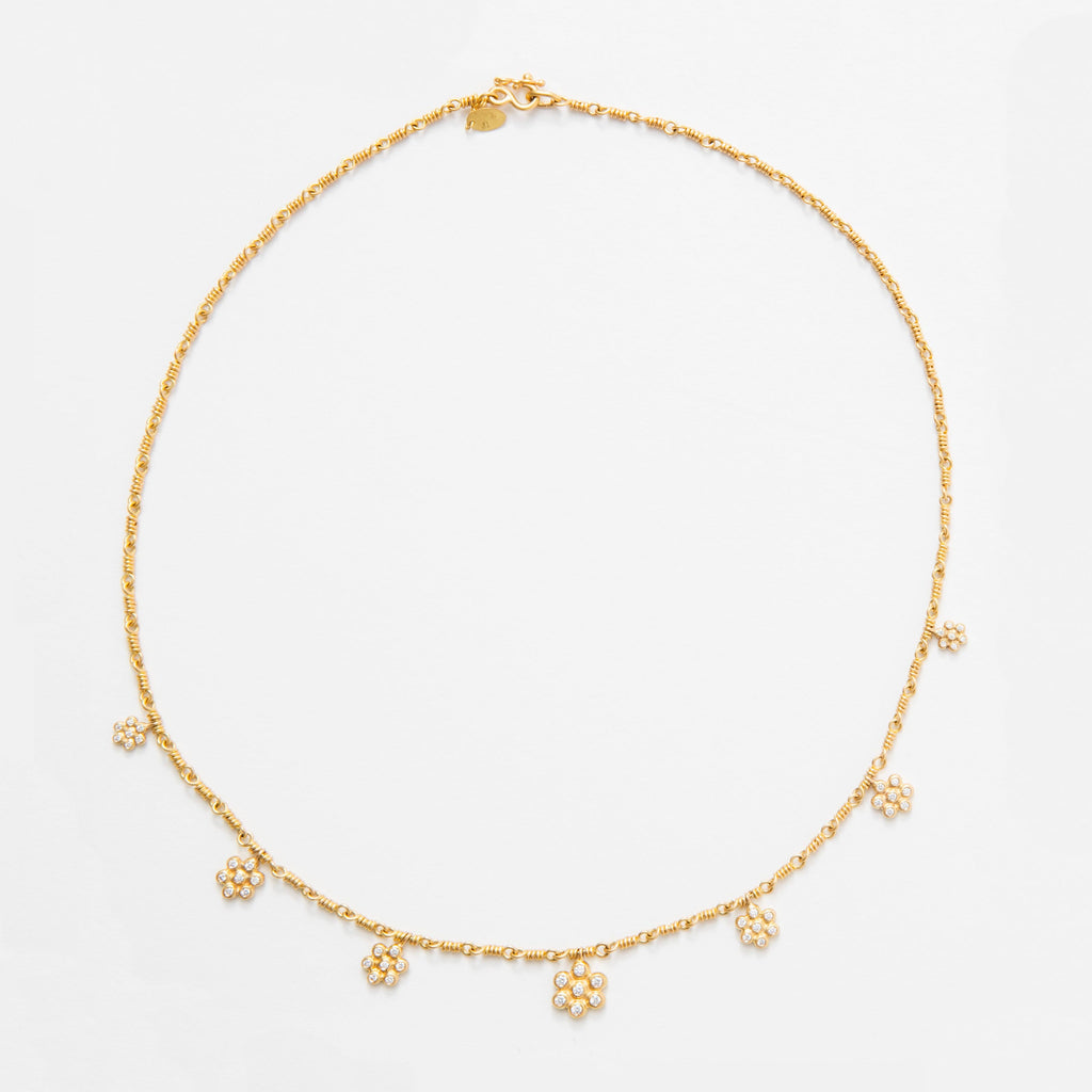 Snowdrop Seven "Isabella" Necklace in 20K Peach Gold