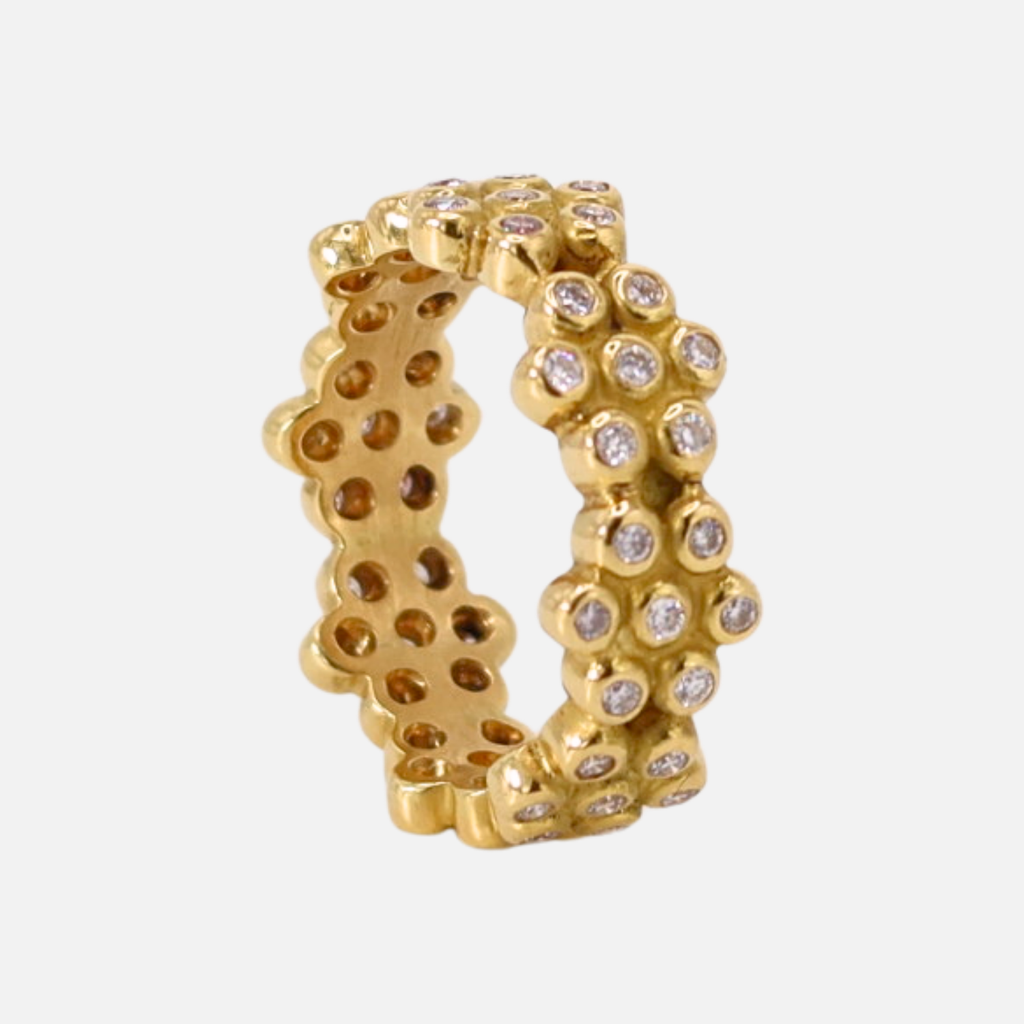 Snowdrop Diamond Band in 20K Peach Gold