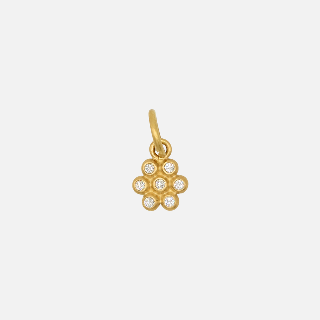 Snowdrop Small Diamond Pendant in 20K Peach Gold Reinstein Ross Goldsmiths