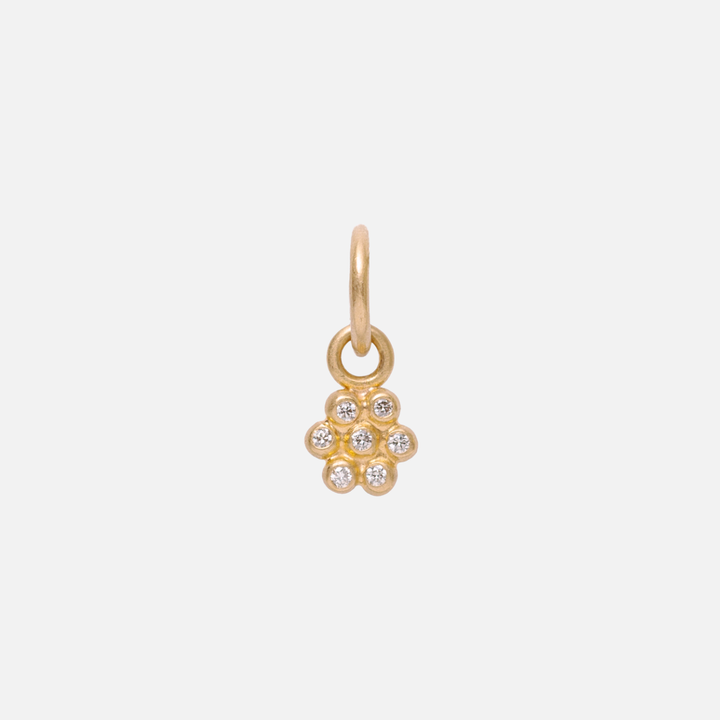 Snowdrop Small Diamond Pendant in 22K Apricot Gold Reinstein Ross Goldsmiths