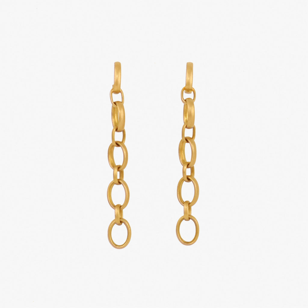 Sonoma Mixed Chain Small Earrings in 20K Peach Gold Reinstein Ross Goldsmiths