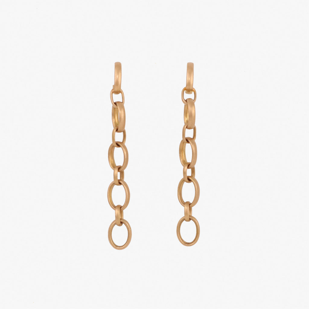 Sonoma Mixed Chain Small Earrings in 22K Apricot Gold Reinstein Ross Goldsmiths