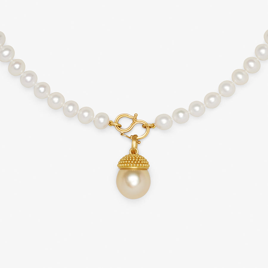 Sonoma Granule Large Golden Pearl Pendant set in 20K Peach Gold Reinstein Ross Goldsmiths
