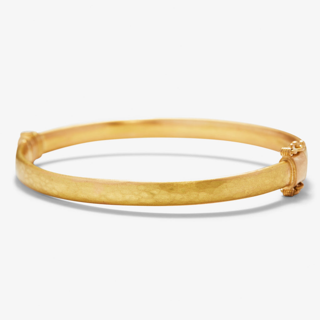 Sonoma Hammered Hinged Bangle in 20K Peach Gold- 5mm