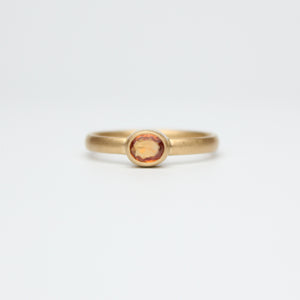 Sonoma Mini Oval Orange Sapphire Ring in 20K Peach Gold Reinstein Ross Goldsmiths