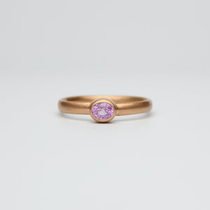 Sonoma Mini Oval Pink Sapphire Ring in 22K Apricot Gold Reinstein Ross Goldsmiths