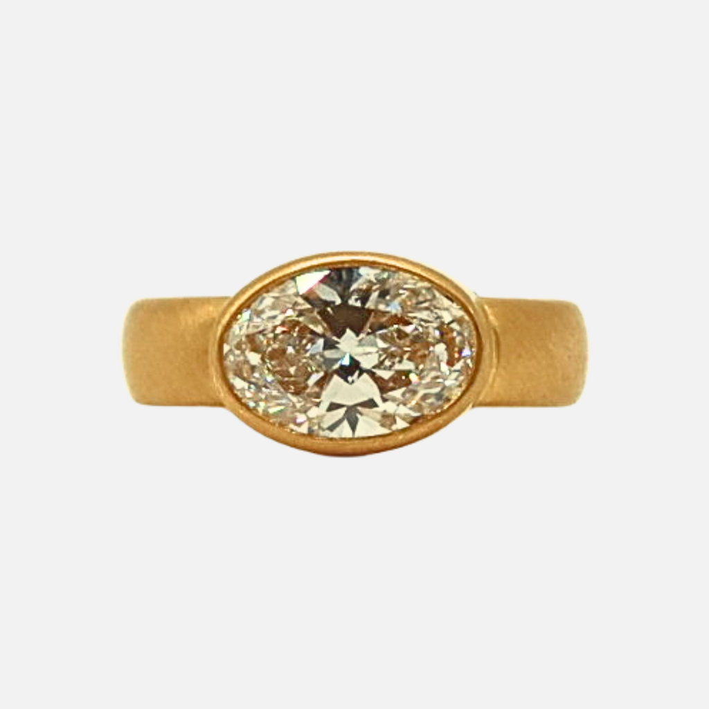 Sonoma Oval Lab Diamond Ring in 20K Peach Gold