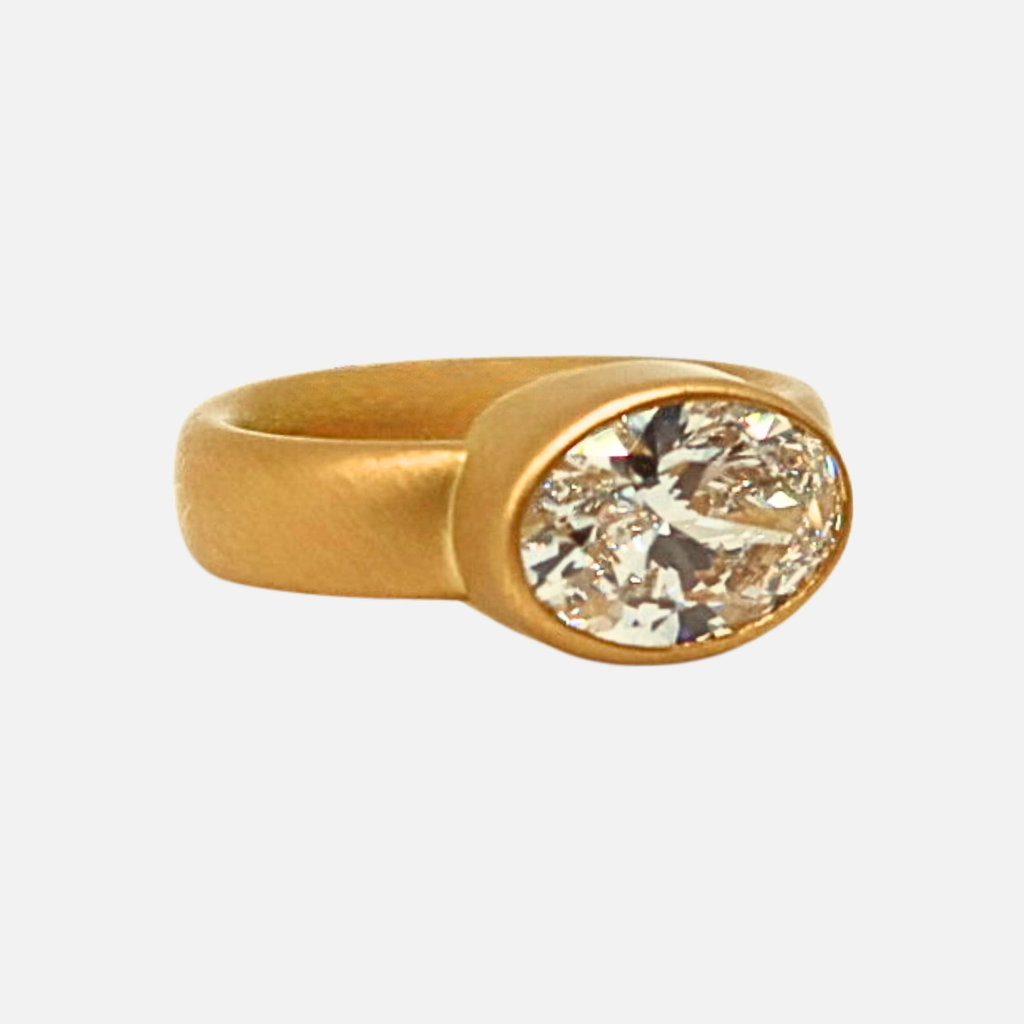 Sonoma Oval Lab Diamond Ring in 20K Peach Gold
