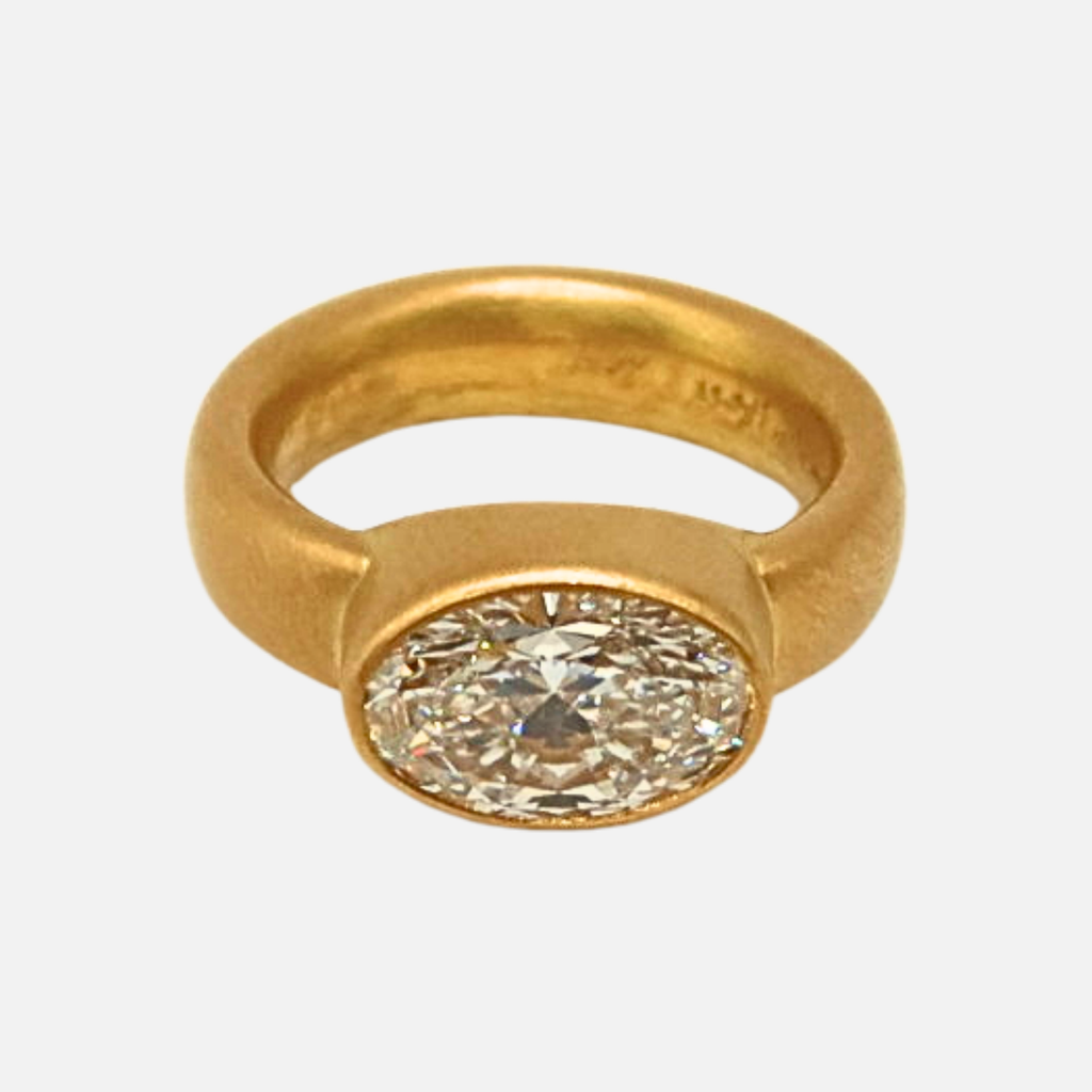Sonoma Oval Lab Diamond Ring in 20K Peach Gold
