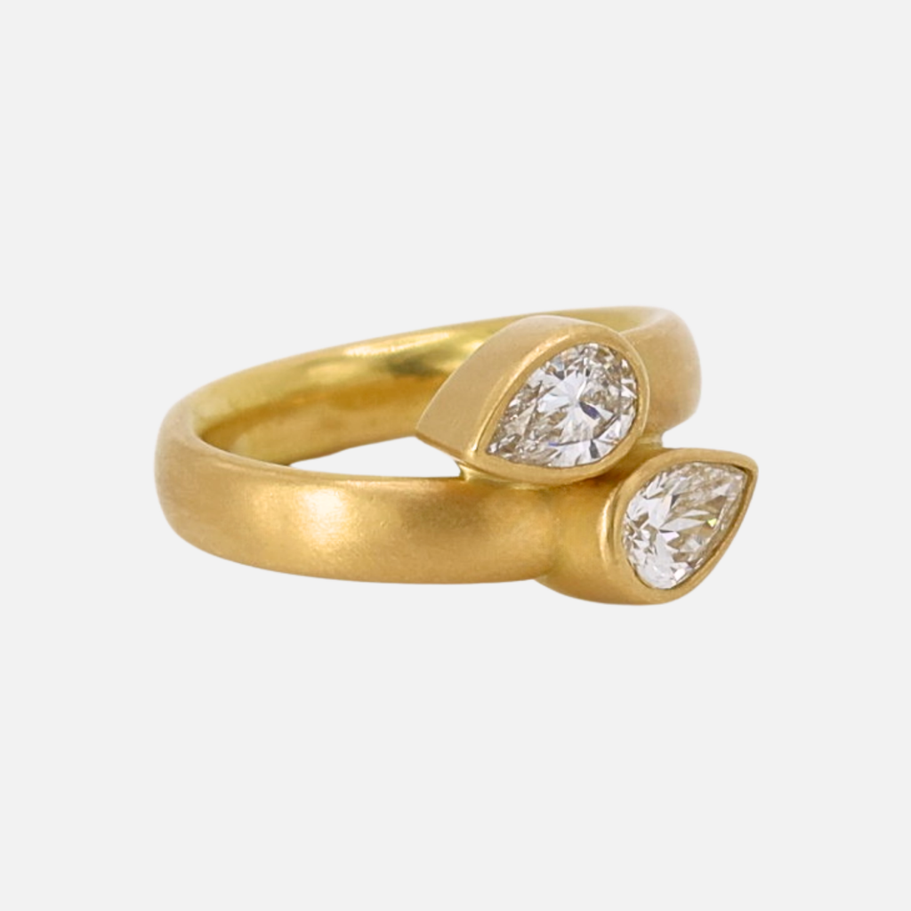 Sonoma "Toi et Moi" Diamond Ring in 20K Peach Gold