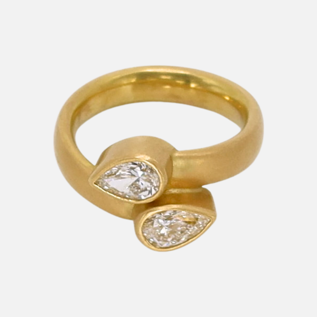 Sonoma "Toi et Moi" Diamond Ring in 20K Peach Gold