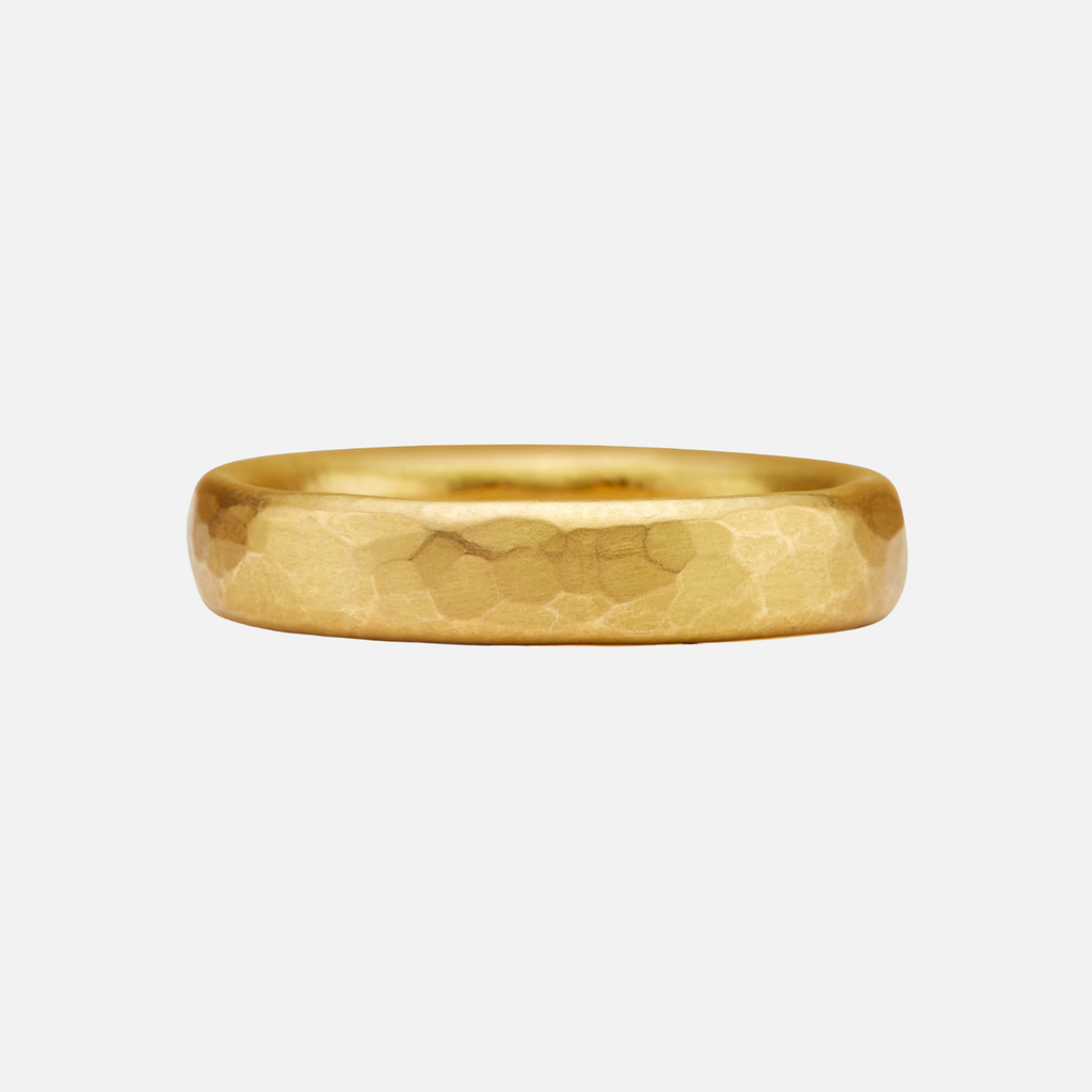 Sonoma Hammered Band in 20K Peach Gold- 4mm
