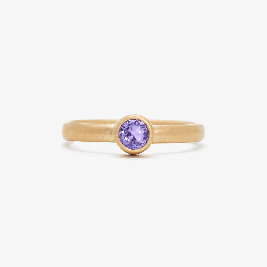 Sonoma Mini Round Lilac Sapphire Ring in 20K Peach Gold Reinstein Ross Goldsmiths