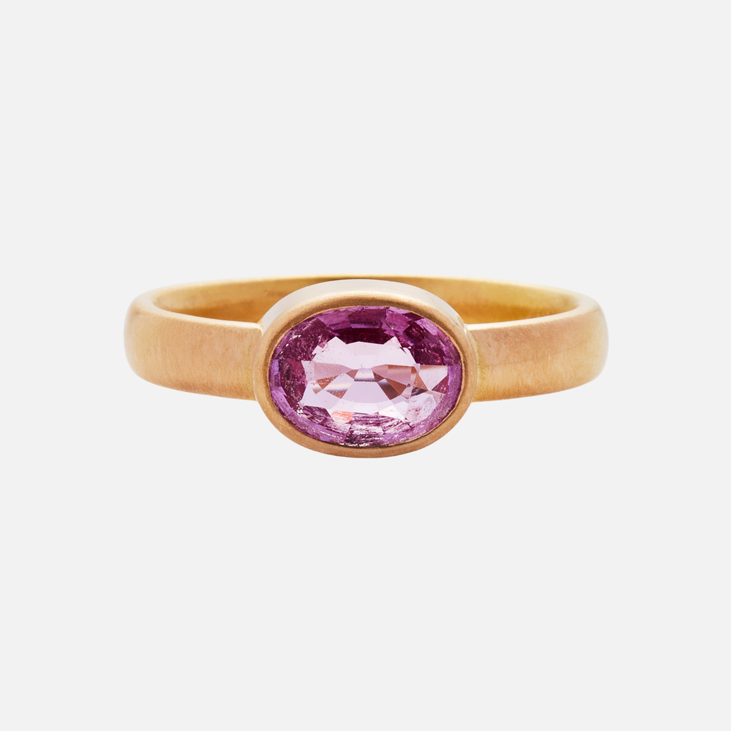 Sonoma Oval Pink Sapphire Ring in 20K Peach Gold – Reinstein Ross Sonoma Oval Pink Sapphire Ring in 20K Peach Gold – Reinstein Ross