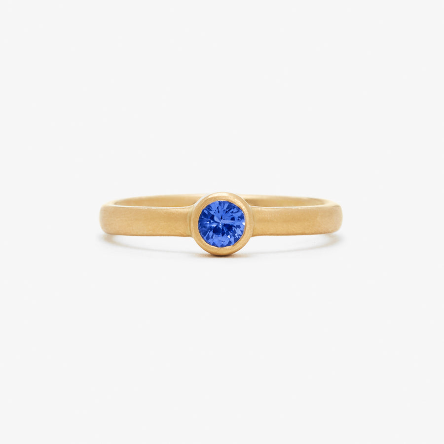 Sonoma Mini Round Purple Sapphire Ring in 20K Peach Gold Reinstein Ross Goldsmiths