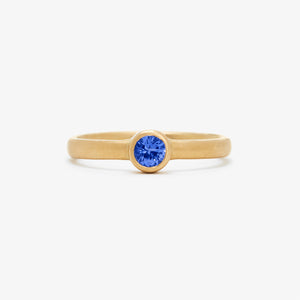 Sonoma Mini Round Purple Sapphire Ring in 20K Peach Gold Reinstein Ross Goldsmiths