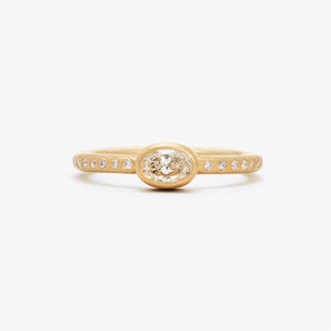 Hoopstock Oval Diamond Ring in 20K Peach Gold Reinstein Ross Goldsmiths