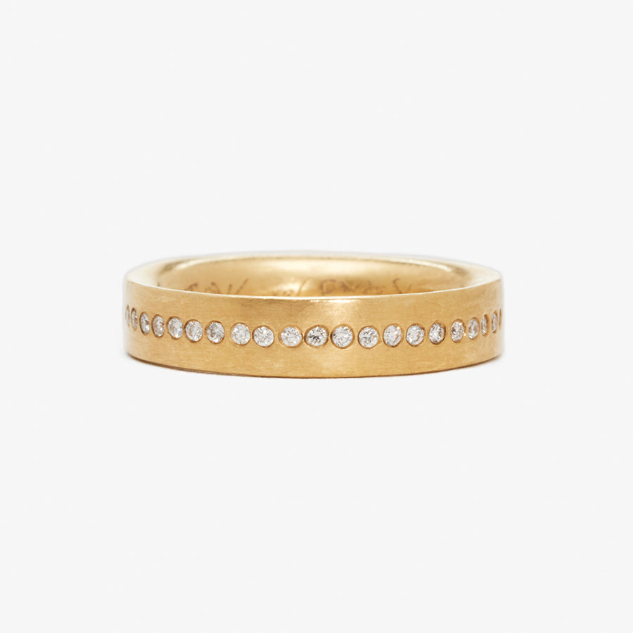 Half Moon "Meridian" Diamond Band in 20K Peach Gold- 4mm
