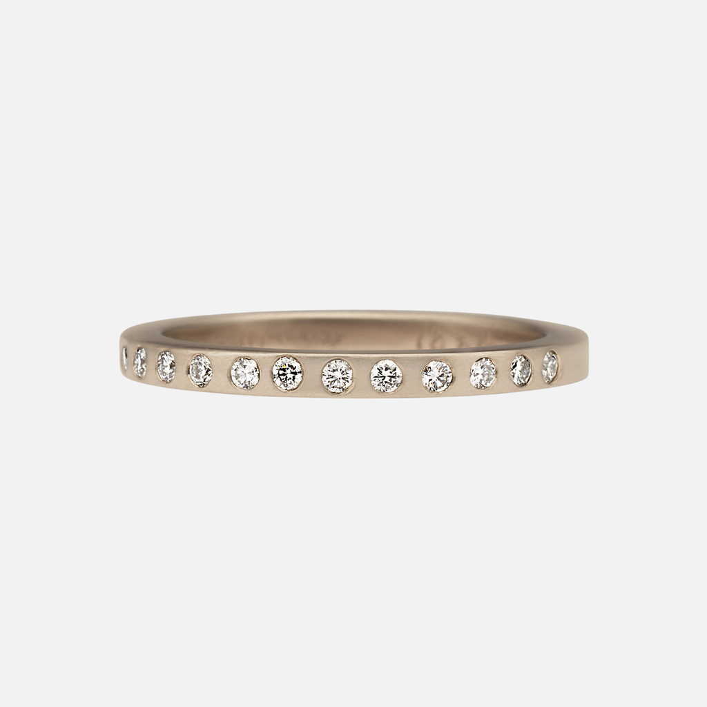 Square Diamond Halfway Band in 18K Alpine Gold- 2mm